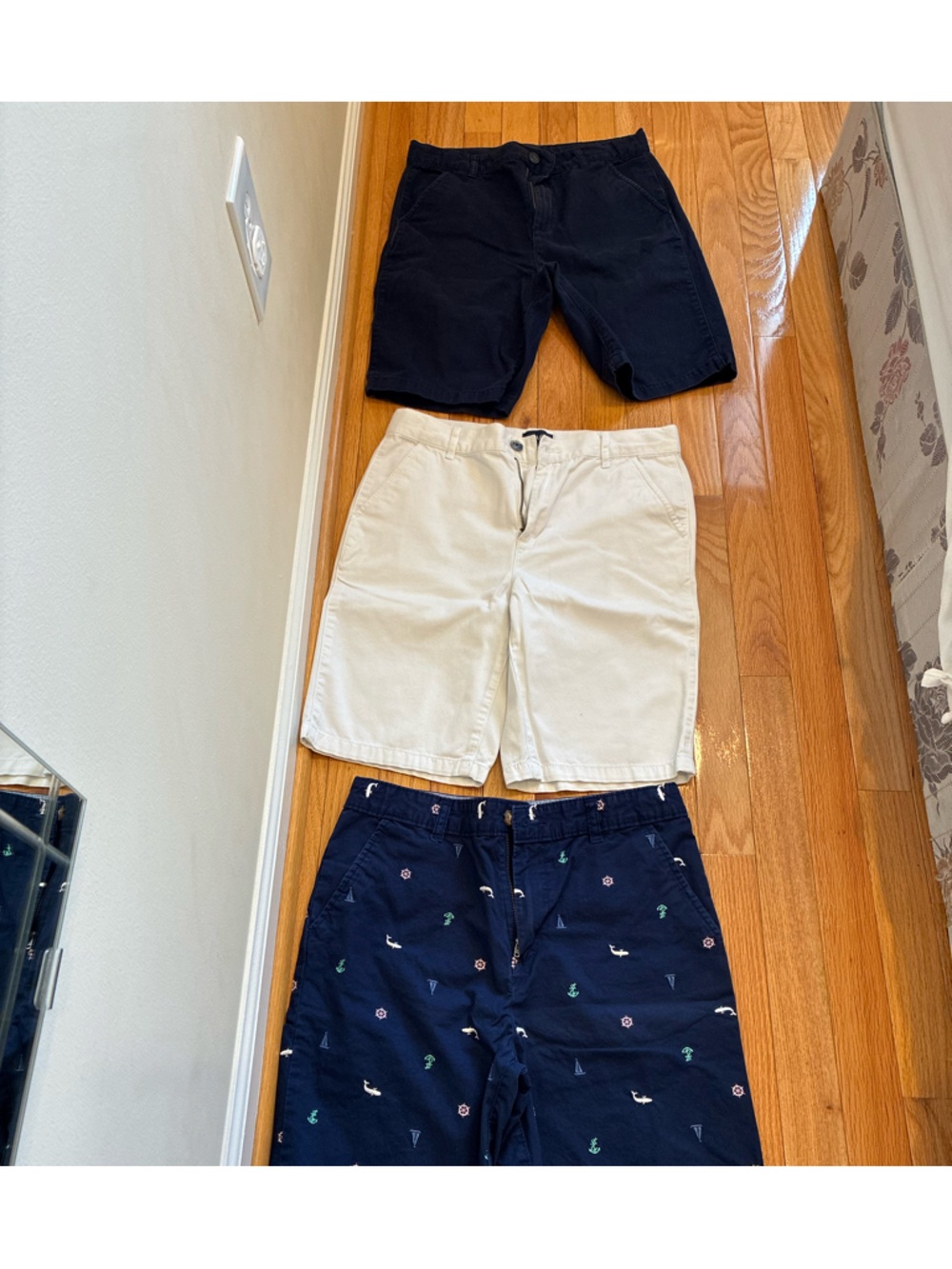 Bundle Boys 3-Pack Shorts — Navy, Cream & Embroidered Navy size 14